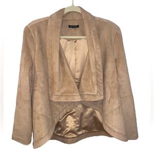 H By Halston Faux Suede Open Jacket